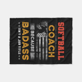 ソフトボおもしろいールコーチギフト男性へギフトBad Softball Co フリースブランケット (正面(横))