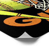 ソフトボおもしろいールバスケットボール女子 ポスター (角)