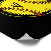 ソフトボおもしろいールプレーヤーソフトボールTシャツ.png ポスター (角)