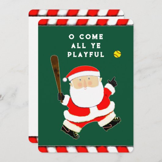 ソフトボおもしろいールホリデーカード シーズンカード (正面/裏面)