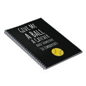 ソフトボおもしろいール投手ギフトガールスポーツチームファン ノートブック (右側)