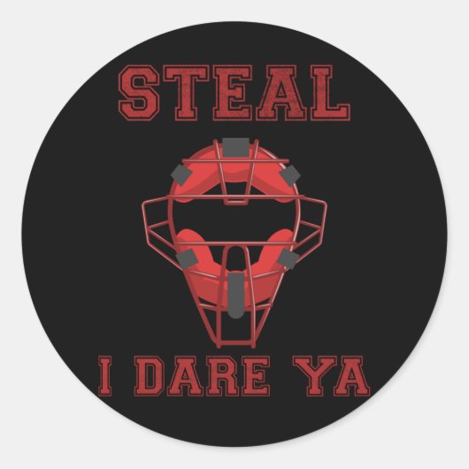 ソフトボおもしろいール捕手がユーモア野球を盗む ラウンドシール (正面)