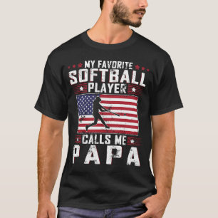 ソフトボお気に入りのール選手が私をパパ父Dと呼ぶ Tシャツ