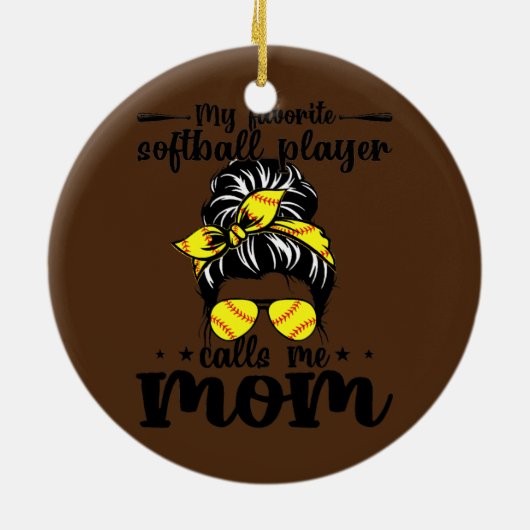 ソフトボお気に入りのール選手が私をママ母と呼ぶ セラミックオーナメント (裏面)