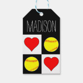 ソフトボカスタムールハート選手の名前または文字スポーツ ギフトタグ (裏面)