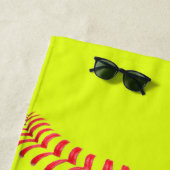 ソフトボカスタムールプレーヤー名、チーム名、または文字 ビーチタオル (インサイチュ)