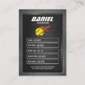 ソフトボカスタムール取引カード、ソフトボールカード コーリングカード (裏面)