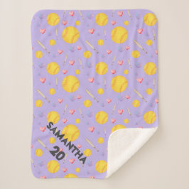 ソフトボカスタムール名番号パープルハート シェルパブランケット