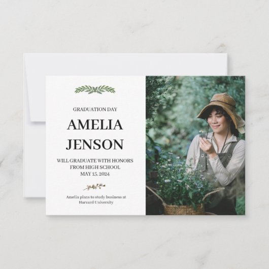 ソフトボタニカルによる卒業発表 招待状 (正面)