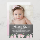 ソフトボタニカルチャックボード | 誕生発表 案内状 (正面/裏面)