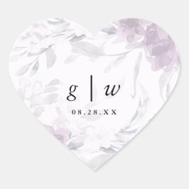 ソフトボタニカルフローラモノグラムとデ結婚ート ハートシール
