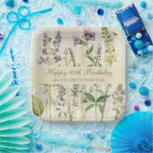 ソフトボタニカルヴィンタケワイルドフラワー80誕生日 ペーパープレート (パーティー)