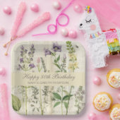 ソフトボタニカルヴィンタケワイルドフラワー80誕生日 ペーパープレート (パーティー)