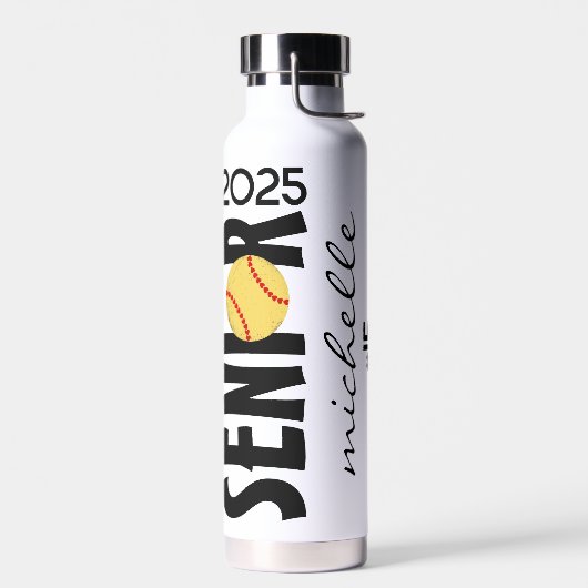 ソフトボパーソナライズされたールのシニア夜間卒業ギフト ウォーターボトル (左面)