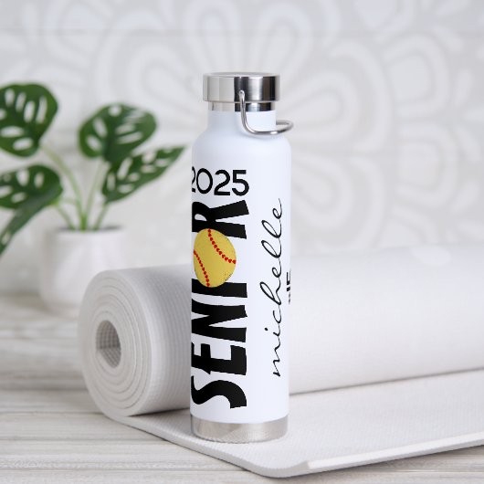 ソフトボパーソナライズされたールのシニア夜間卒業ギフト ウォーターボトル (ヨガ)