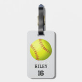 ソフトボパーソナライズされたールカスタムバッグラベルギフト ラゲッジタグ (裏面縦)