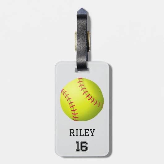 ソフトボパーソナライズされたールカスタムバッグラベルギフト ラゲッジタグ (裏面縦)