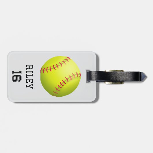 ソフトボパーソナライズされたールカスタムバッグラベルギフト ラゲッジタグ (裏面横)