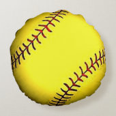 ソフトボパーソナライズされたールギフト ラウンドクッション (裏面)