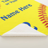 ソフトボパーソナライズされたールシニアナイトギフトSoftball シェルパブランケット (3/4)