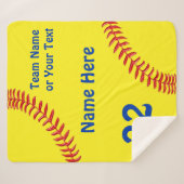 ソフトボパーソナライズされたールシニアナイトギフトSoftball シェルパブランケット (正面(横))