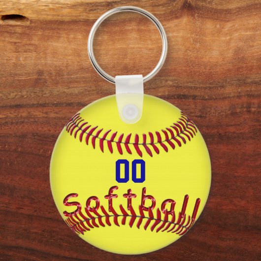 ソフトボパーソナライズされたールチームのギフトアイディア名番号 キーホルダー (裏面)