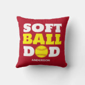 ソフトボパーソナライズされたールパパ父の日 クッション (裏面)