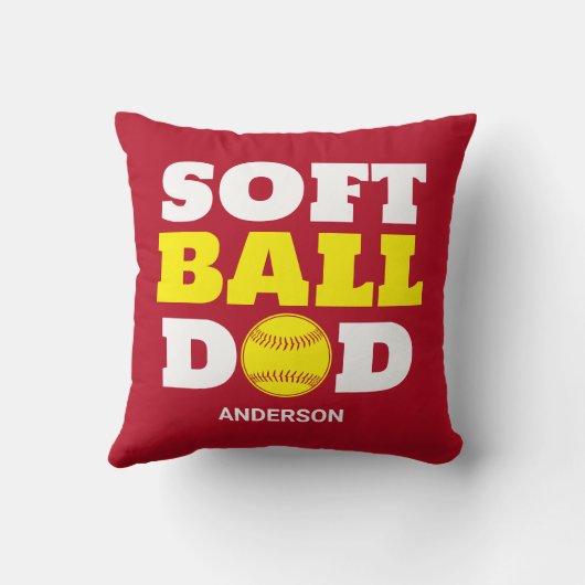 ソフトボパーソナライズされたールパパ父の日 クッション (裏面)