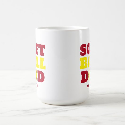 ソフトボパーソナライズされたールパパ父の日 コーヒーマグカップ (中央)