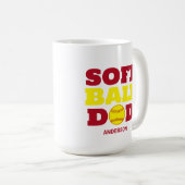 ソフトボパーソナライズされたールパパ父の日 コーヒーマグカップ (正面右)