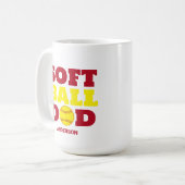 ソフトボパーソナライズされたールパパ父の日 コーヒーマグカップ (正面左)