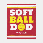 ソフトボパーソナライズされたールパパ父の日 フリースブランケット (正面)