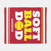 ソフトボパーソナライズされたールパパ父の日 フリースブランケット (正面(横))