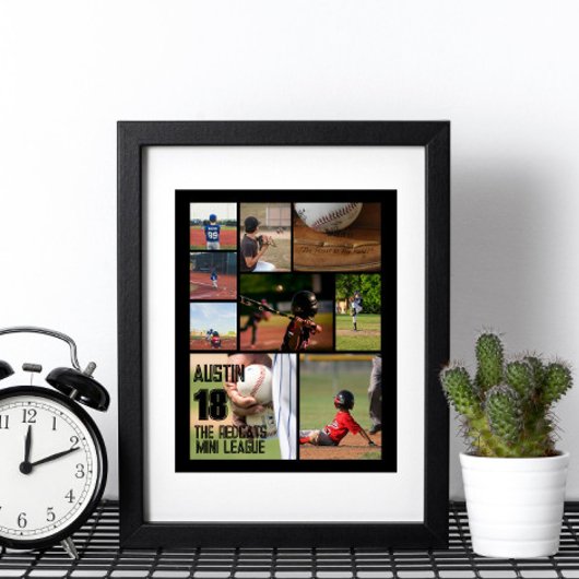 ソフトボパーソナライズされたールフォトコラージュ名チーム# ポスター