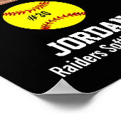 ソフトボパーソナライズされたールフォトコラージュ名チーム# ポスター (角)