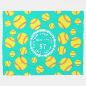 ソフトボパーソナライズされたールフリースブランケット(任意の色) フリースブランケット (正面(横))