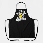 ソフトボパーソナライズされたールプレーヤーの名前の追加レトロチーム エプロン (正面)