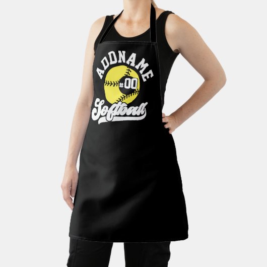 ソフトボパーソナライズされたールプレーヤーの名前の追加レトロチーム エプロン (インサイチュ)