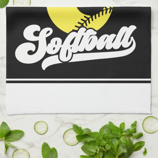 ソフトボパーソナライズされたールプレーヤーの名前の追加レトロチーム キッチンタオル (折り畳み)