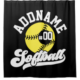 ソフトボパーソナライズされたールプレーヤーの名前の追加レトロチーム シャワーカーテン
