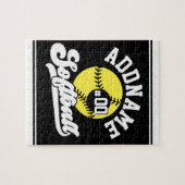 ソフトボパーソナライズされたールプレーヤーの名前の追加レトロチーム ジグソーパズル (横)