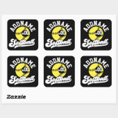 ソフトボパーソナライズされたールプレーヤーの名前の追加レトロチーム スクエアシール (シート)