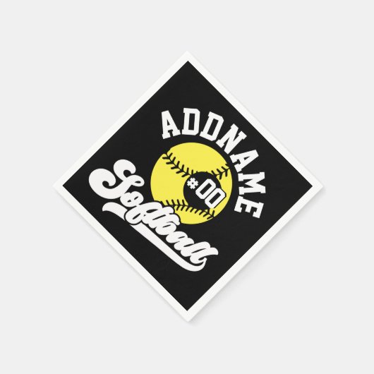 ソフトボパーソナライズされたールプレーヤーの名前の追加レトロチーム スタンダードカクテルナプキン (角)