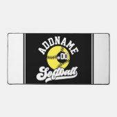 ソフトボパーソナライズされたールプレーヤーの名前の追加レトロチーム デスクマット (正面)