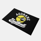 ソフトボパーソナライズされたールプレーヤーの名前の追加レトロチーム ドアマット (アングル)