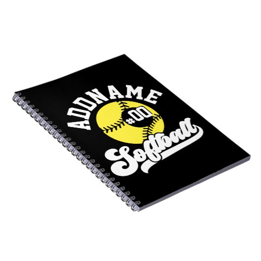 ソフトボパーソナライズされたールプレーヤーの名前の追加レトロチーム ノートブック (右側)