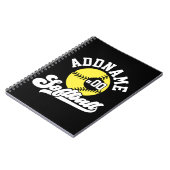 ソフトボパーソナライズされたールプレーヤーの名前の追加レトロチーム ノートブック (左側)