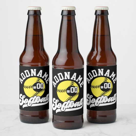 ソフトボパーソナライズされたールプレーヤーの名前の追加レトロチーム ビールラベル (ボトル)