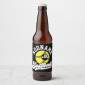 ソフトボパーソナライズされたールプレーヤーの名前の追加レトロチーム ビールラベル (正面)