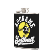 ソフトボパーソナライズされたールプレーヤーの名前の追加レトロチーム フラスク (左)